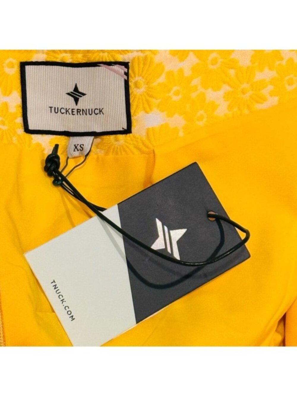 Tuckernuck NEW Yellow Jacquard Daisy Floral Retro Meg Mini Skirt Size XS - Picture 7 of 8